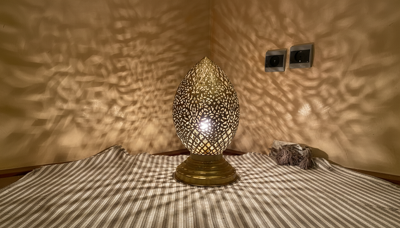 moroccan cone lamp – handcrafted perforated ambient light moroccan cone lamp – handcrafted perforated ambient light