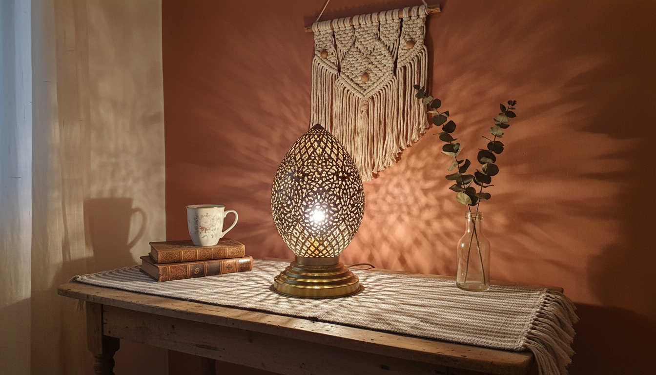 moroccan cone lamp – handcrafted perforated ambient light moroccan cone lamp – handcrafted perforated ambient light