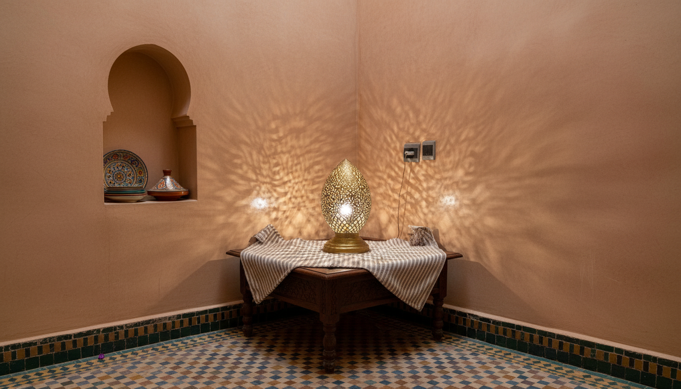 moroccan cone lamp – handcrafted perforated ambient light moroccan cone lamp – handcrafted perforated ambient light