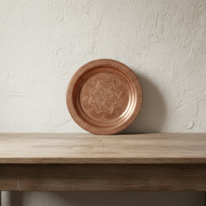 moroccan engraved copper tray – traditional tea serving & decor piece