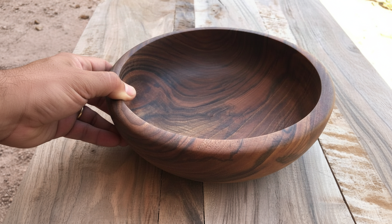 handcrafted natural wood bowl – organic serving & decorative kitchen piece handcrafted natural wood bowl – organic serving & decorative kitchen piece