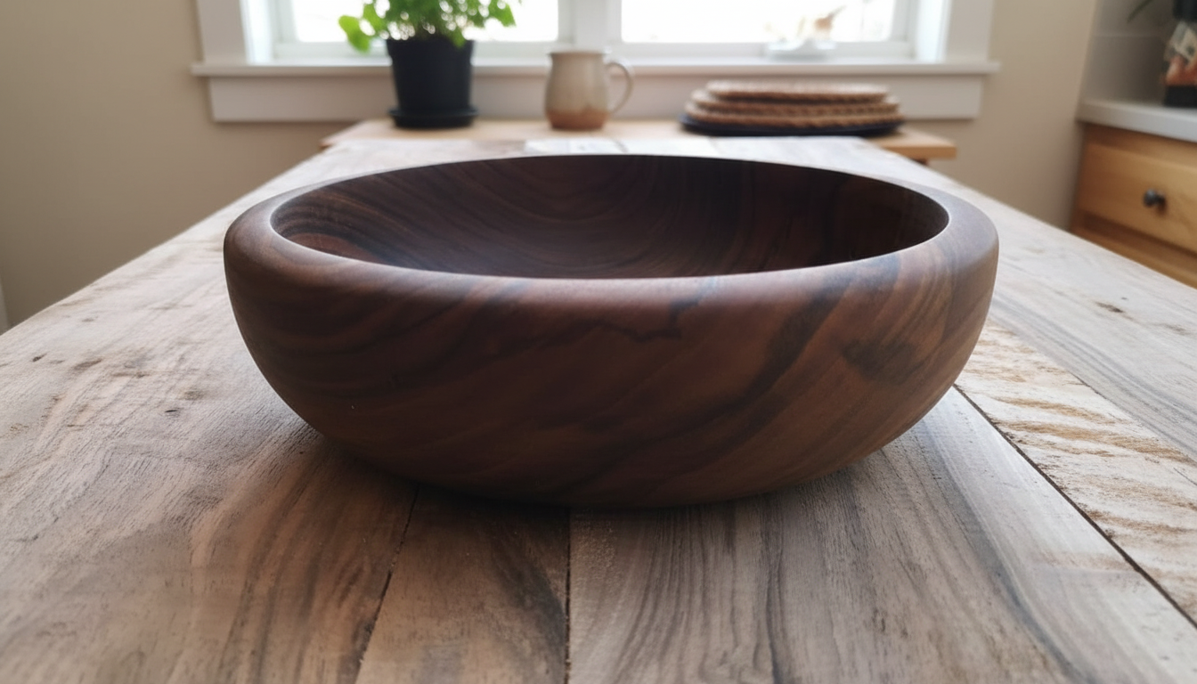 handcrafted natural wood bowl – organic serving & decorative kitchen piece handcrafted natural wood bowl – organic serving & decorative kitchen piece